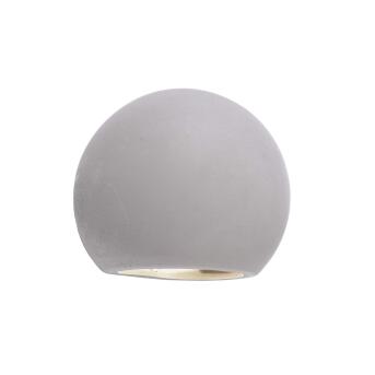 Osano II wandreklamp rond gemaakt van beton in grijze G9 sferische lamp
