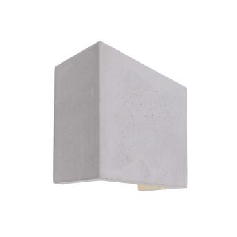 Quinta II eckige Wandaufbauleuchte aus Beton in grau 12,5x12,5 cm LED 6W