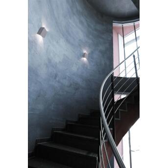Quinta II vierkante wandstructuur Lamp gemaakt van beton in grijs 12,5x12,5 cm LED 6W