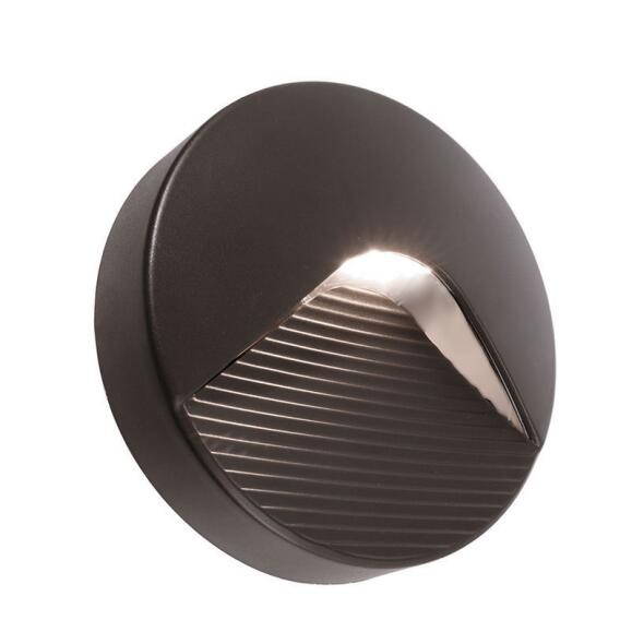 Wandremlamp Persei I rond Ø12,8 cm LED 2W in donkergrijze 3900K IP65 traplicht