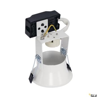 Horn 1, ingebouwde lamp, QPAR51, beïnvloed, rond, witte mat, max. 50W, inclusief clipfeders