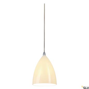 Tonga®, hanglamp, A60, rond, wit, keramisch scherm, zilver -gray plafond rozet, max. 60W