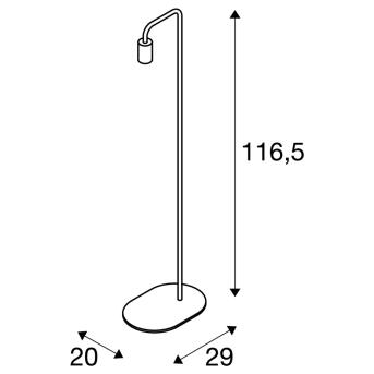 Fitu staande lamp in zwarte E27 116,5 cm hoogte