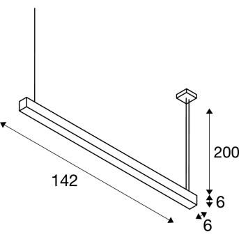 Q-Line®, hanglamp, dimable, 1500 mm, zwart