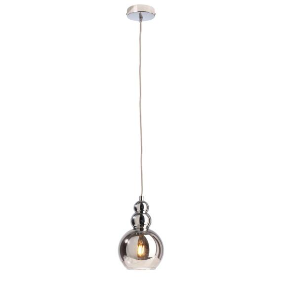 Tijdloze hanglampdifda met glazen paraplu E27 chroom Ø15 cm
