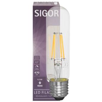 E14 LED-Röhrenlampe 4,5W 470lm klar 2700K T32 dimmbar Sigor