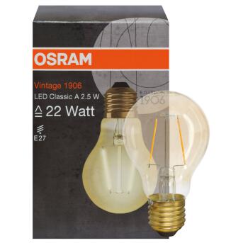 LED -filamentlamp E27 AGL 2.5W GOUD 225LM OSRAM VINTAGE 1906 Classic A 2500K