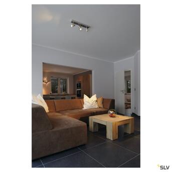 Asto, muur en plafondlamp, drie flame, QPAR51, aluminium geborsteld, max. 225 W