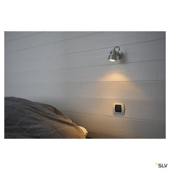 INDA, wand- en plafondlamp, spot, QPAR51, geborsteld aluminium, max. 50 W