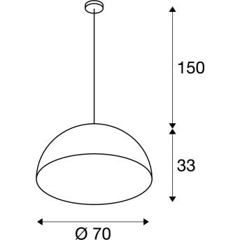 Forchini 70, indoor hanger lamp, zwart/goud, E27, max. 40W
