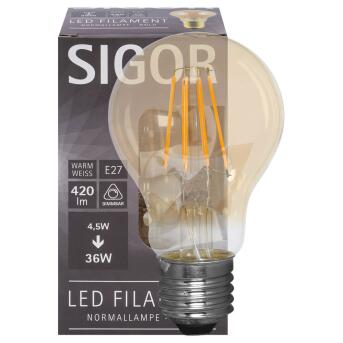 LED-Filament-Lampe AGL-Form  4,5W  420lm goldfarben  E27...
