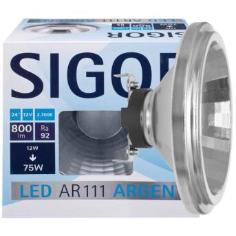 12W LED AR111 ARGENT G53 24° 2700K 12V CRI92 DIM