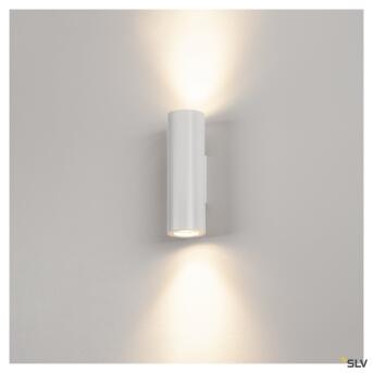 Enola B, wandlamp, QPAR51, rond, omhoog/omlaag, wit, max. 50 W, incl. Sierring Wit wit