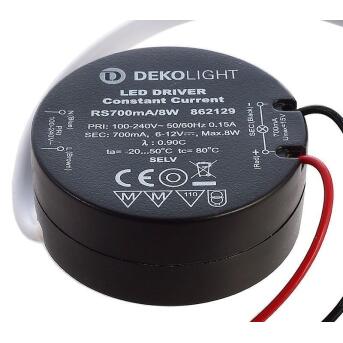 Deko-Light-voeding, rond, Rs700Ma/8W, elektriciteitsconstant, 100-240V AC/50-60Hz, 6-12V DC, 700 Ma, 8.00