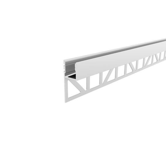 Fliesen-Profil Abschluss nach oben leuchtend für bis 12 mm LED Stripe, Weiß, lackiert, 2000 mm