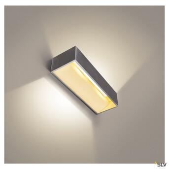 Logboeken in L binnen LED -wandstructuur Lamp Aluminium/Wit 3000K Triac Dimable