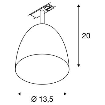 Para Cone 14, 1 fasen Systeemlicht, koper/wit, inclusief 1 fase -adapter