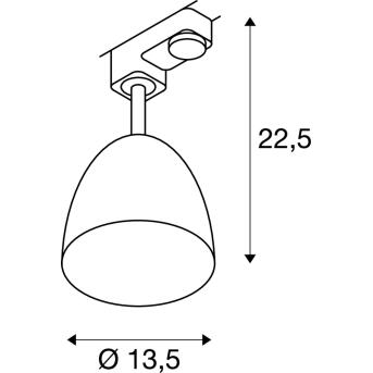Para Cone 14, 3 fasen Systeemlicht, koper/wit, inclusief 3 -fase adapter