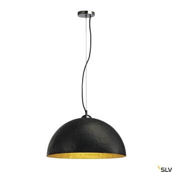 Forchini 50, hanglamp, A60, Round, Black Matt/Gold, Ø 50 cm, Max. 40W