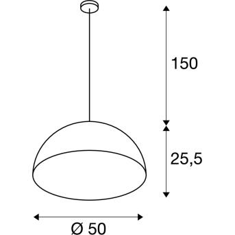 Forchini 50, hanglamp, A60, Round, Black Matt/Gold, Ø 50 cm, Max. 40W