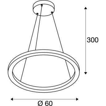 Eén 60 Dali, binnen LED -hanger Lamp, wit, 3000/4000K