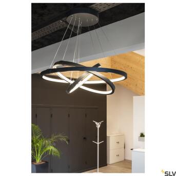 Eén drievoudige Dali, indoor LED -hanglamp, zwart, 3000/4000k