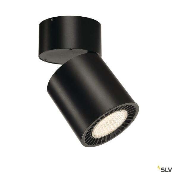 SUPROS, Indoor LED Deckenaufbauleuchte, rund, schwarz, 3000K, 60° Reflektor, CRI90, 3380lm