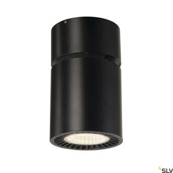 SUPROS, Indoor LED Deckenaufbauleuchte, rund, schwarz, 3000K, 60° Reflektor, CRI90, 3380lm