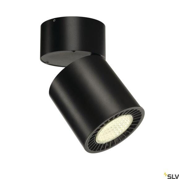 SUPROS, Indoor LED Deckenaufbauleuchte, rund, schwarz, 4000K, 60° Reflektor, CRI90, 3520lm