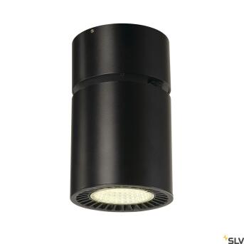 SUPROS, Indoor LED Deckenaufbauleuchte, rund, schwarz, 4000K, 60° Reflektor, CRI90, 2700lm