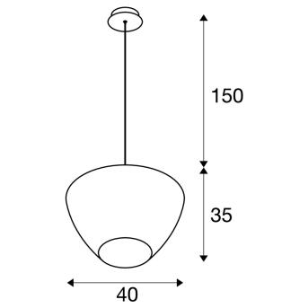 Pantilo convex 40, binnenhanger lamp E27 chrom
