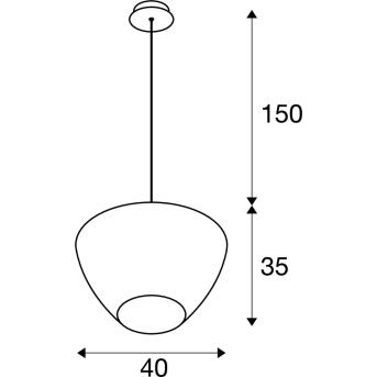 Pantilo convex 40, binnenhanger lamp E27 chrom