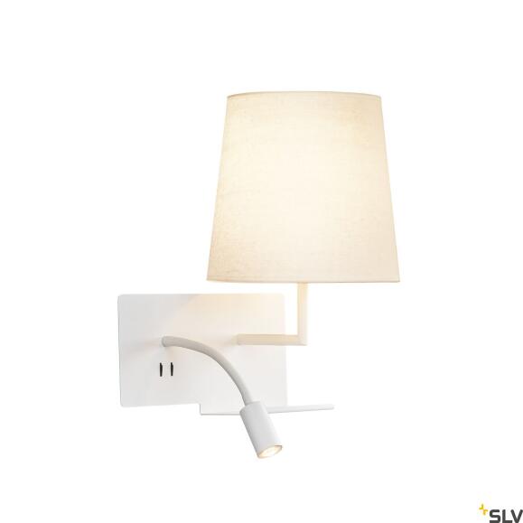 Somnila Flex, binnen LED -wandmontage Lamp 3000K Witte versie Rechts incl. USB -verbinding
