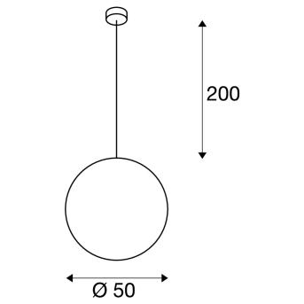 Rotoball 50, hanglamp, tc-ste, zilvergrijs/wit, Ø 50 cm, max. 24W