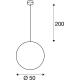 ROTOBALL 50, hanglamp, TC-TSE, zilvergrijs/wit, Ã˜ 50 cm, max. 24 W