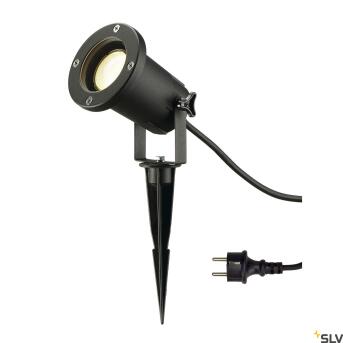 NAUTILUS SPIKE XL, outdoor lamp met grondpin, QPAR51, IP65, zwart, max. 11 W, incl. 1,5 m kabel met stekker