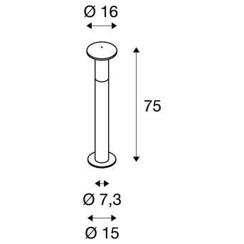 ALPA MUSHROOM 75, staande buitenlamp, TC-(D,H,T,Q)SE, IP55, steengrijs, Ã˜/H 16/75 cm, max. 24 W