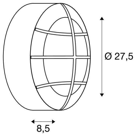 Bulan Grid weiße runde Wandleuchte IP44 275cm