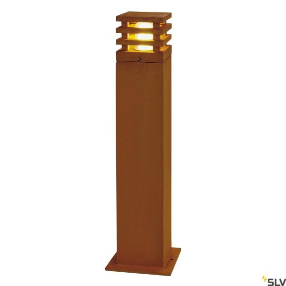Rusty® 70, Outdoor Standing Lamp, TC-DSE, IP55, Angular, Steel Rusted, L/B/H 12/12/71 cm, Max. 11W