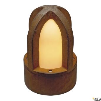 Rusty® Con 24, Outdoor Stage Light, C35, Round, Steel Rusted, Ø/H 15/24 cm, Max. 40W, IP54