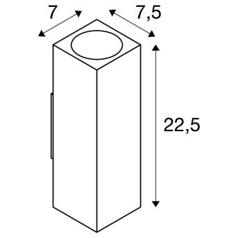 THEO, outdoor wandarmatuur, QPAR51, IP44, rechthoekig, up/down, wit, max. 70 W