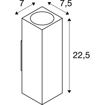 THEO, outdoor wandarmatuur, QPAR51, IP44, rechthoekig, up/down, zilvergrijs, max. 70 W