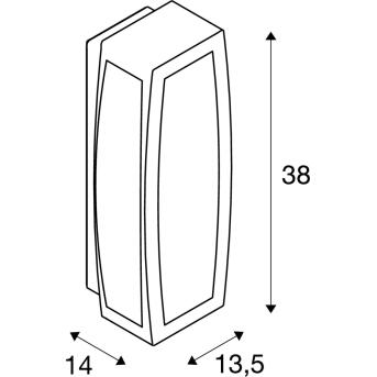 Meridian Box, Buiten Wall Lamp, TC- (D, H, T, Q) SE, IP54, Anthracite, Max. 20W
