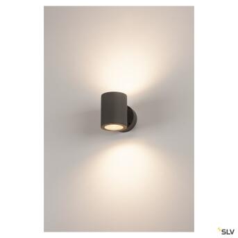 Sitra omhoog/omlaag, buitenmuurlamp, dubbele vlam, tcr-tse, ip44, up/down, anthracite, max. 18w