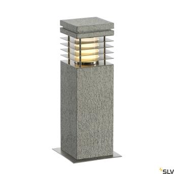ARROCK GRANITE, outdoor staande lamp, TC-(D,H,T,Q)SE, IP44, rechthoekig, zout & peper, graniet, L/B/H 12/12/40 cm, max. 15 W