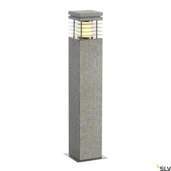 ARROCK GRANITE, outdoor staande lamp, TC-(D,H,T,Q)SE, IP44, rechthoekig, zout & peper, graniet, L/B/H 12/12/70 cm, max. 15 W