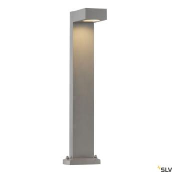 QUADRASYL 75, outdoor staande lamp, spaarlamp GX53, IP44, vierkant, zilvergrijs, L/B/H 19/22,5/75 cm, max. 11 W