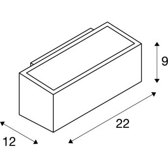 BOX, outdoor wandarmatuur, QT-DE12, IP44, rechthoekig, up/down, antraciet, max. 80 W