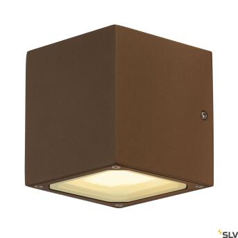 SITRA CUBE, Outdoor Wandleuchte, TCR-TSE, IP44, rost, max. 18W