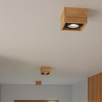 Plafondlamp Quatro 1 natuurlijk hout